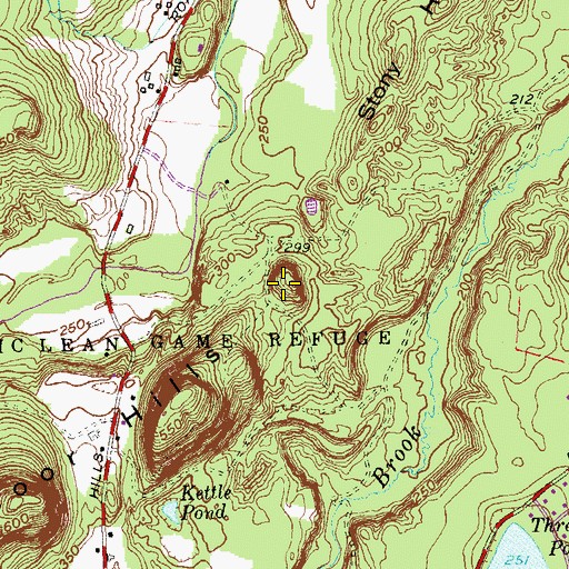 Topographic Map of Mc Lean Game Refuge, CT
