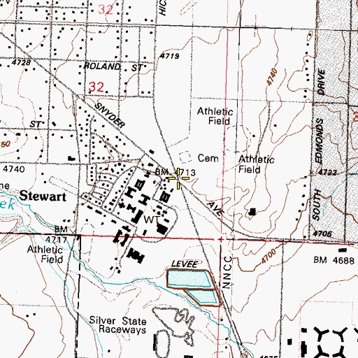 Topographic Map of Capital Christian School, NV