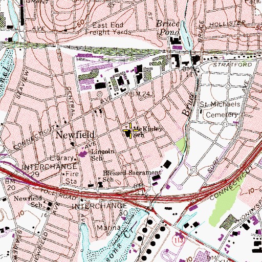 Topographic Map of McKinley Elementary School, CT