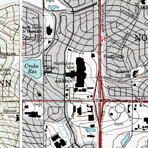 Topographic Map of Northglenn Mall Shopping Center, CO