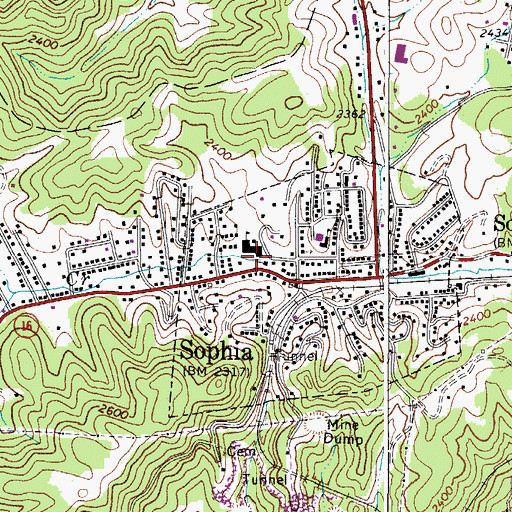 Topographic Map of Alternative Education Learning Center (historical), WV