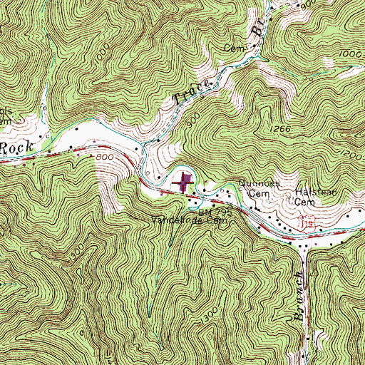 Topographic Map of Boone Career and Technical Center, WV