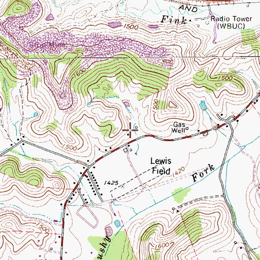Topographic Map of Brushy Fork Seventh Day Adventist School, WV