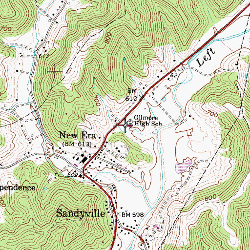 Topographic Map of Gilmore Elementary School, WV