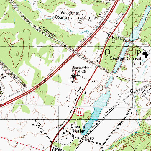 Topographic Map of Martinsburg Christian Academy, WV