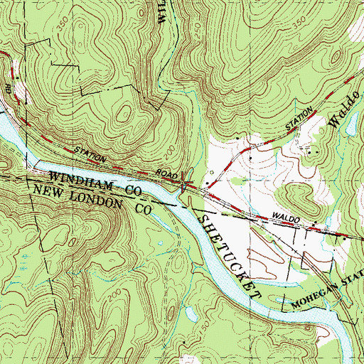 Topographic Map of Merrick Brook, CT