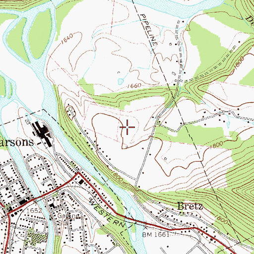Topographic Map of Tucker Valley Elementary and Middle School, WV