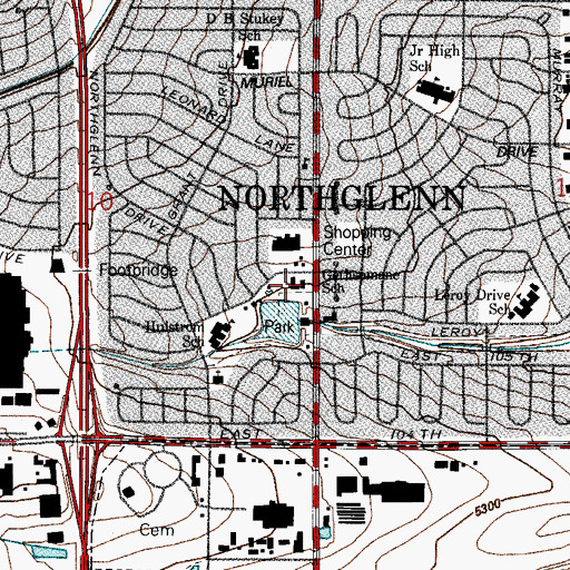 Topographic Map of Gethsemane Lutheran Church School, CO