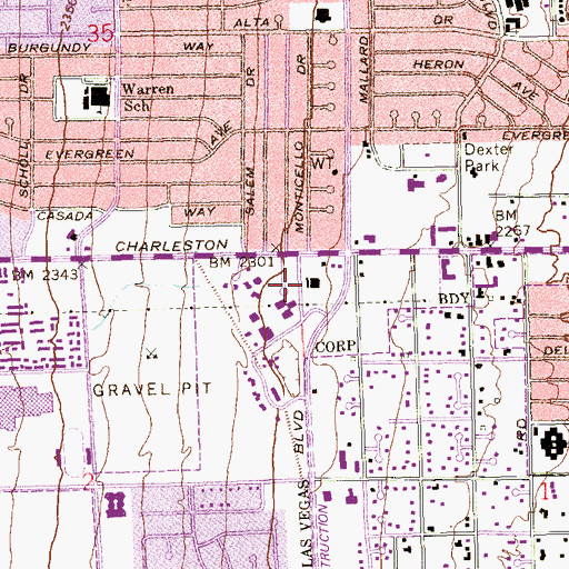Topographic Map of Trinity United Methodist, NV