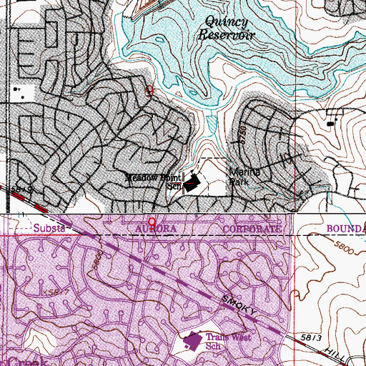 Topographic Map of Meadow Point Elementary School, CO