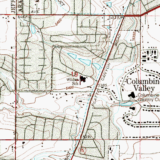 Topographic Map of Wilder Elementary School, CO