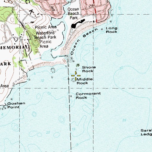 Topographic Map of Middle Rock, CT