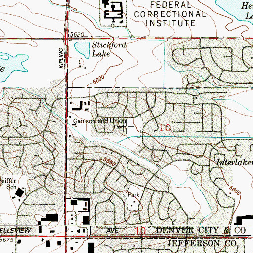 Topographic Map of Garrison And Union Park, CO