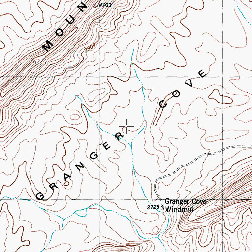 Topographic Map of Granger Cove, TX