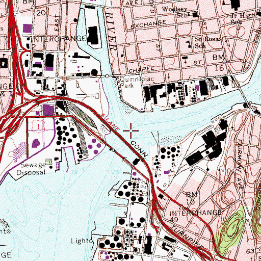 Topographic Map of Mill River, CT
