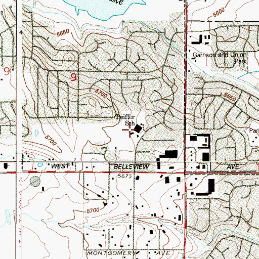 Topographic Map of Peiffer Elementary School, CO