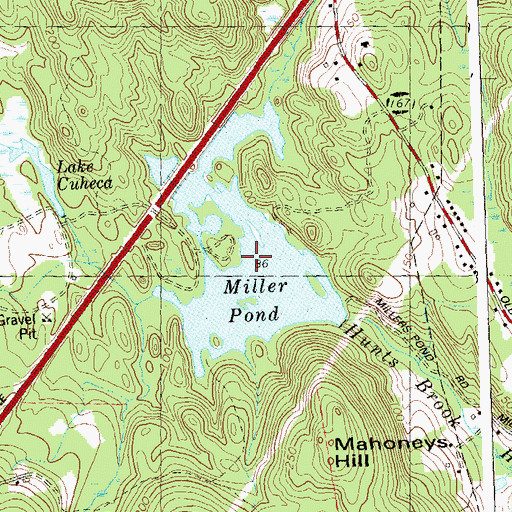 Topographic Map of Miller Pond, CT