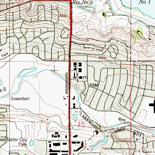 Topographic Map of Bear Valley Post Office, CO