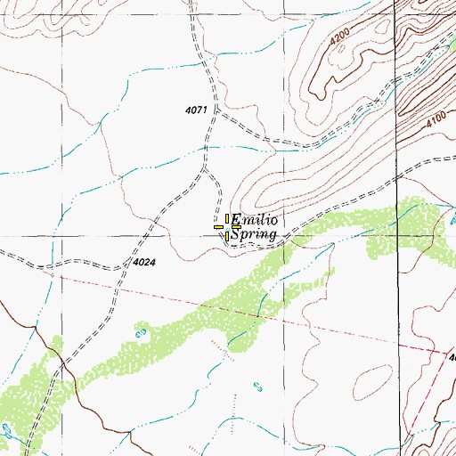 Topographic Map of Emilio Spring, TX
