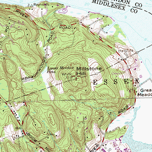 Topographic Map of Millstone Hill, CT