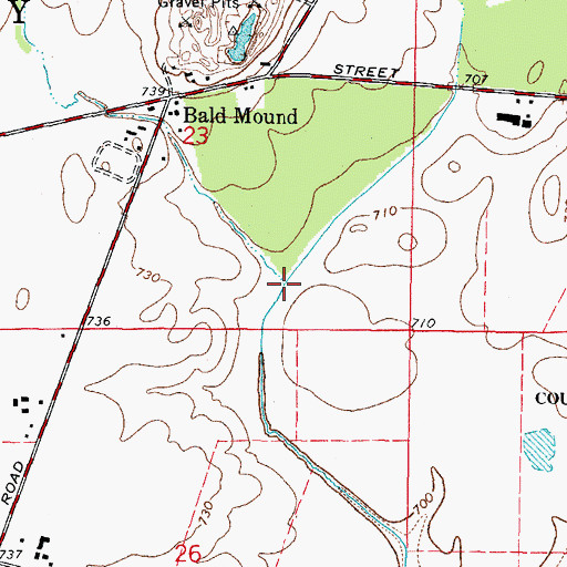 Topographic Map of Lake Run Main Street Branch, IL