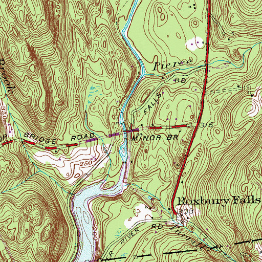Topographic Map of Minor Brook, CT