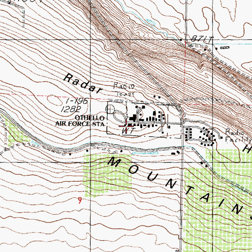 Topographic Map of Othello Air Force Station (historical), WA