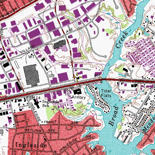 Topographic Map of Norfolk Fire - Rescue Station 10, VA