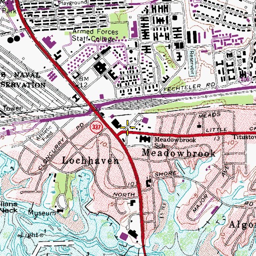 Topographic Map of Norfolk Fire - Rescue Station 12, VA