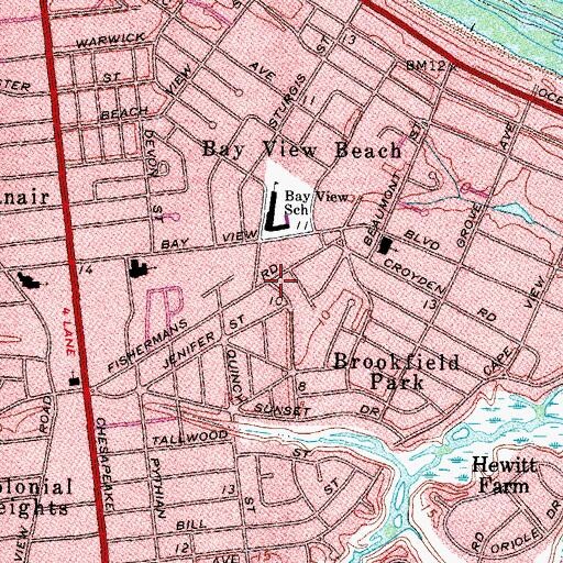 Topographic Map of Norfolk Fire - Rescue Station 15, VA