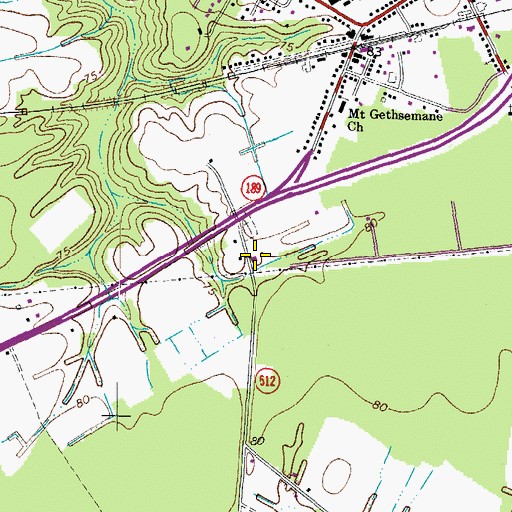 Topographic Map of Suffolk Department of Fire and Rescue Station 7 Holland Volunteer Fire Department, VA