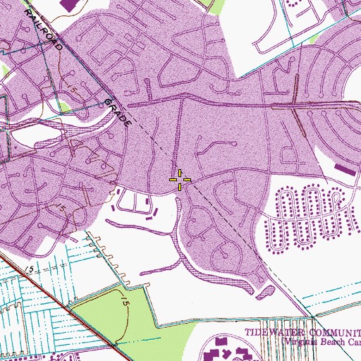 Topographic Map of Virginia Beach Fire Department Station 18 Green Run, VA