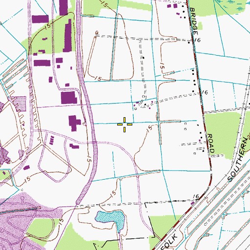 Topographic Map of Virginia Beach Fire Department Station 3 London Bridge, VA