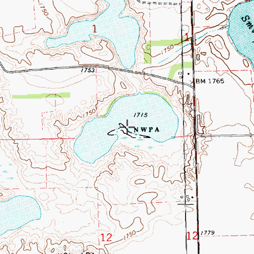 Topographic Map of Serenity Lake, SD