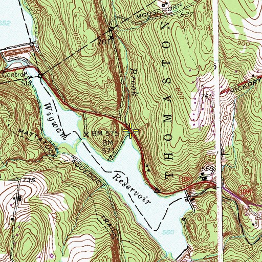 Topographic Map of Moosehorn Brook, CT