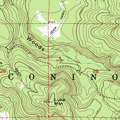 Topographic Map of Intersection Tank, AZ