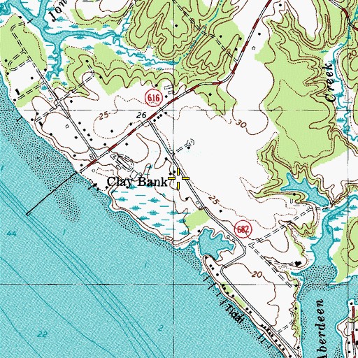 Topographic Map of Hermitage Banks, VA