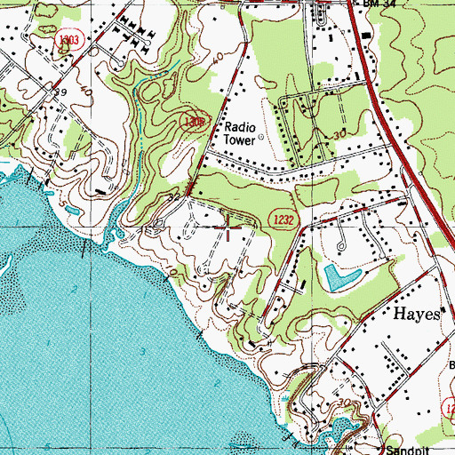 Topographic Map of Neva Terrace, VA