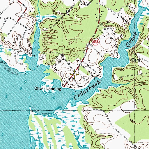 Topographic Map of Olivers Estates, VA