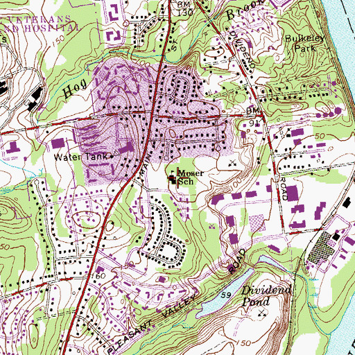 Topographic Map of Doctor Oran A Moser School, CT