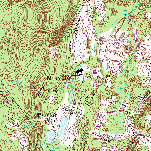 Topographic Map of Mountain Brook, CT
