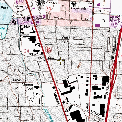 Topographic Map of Bailey Charter School, NV