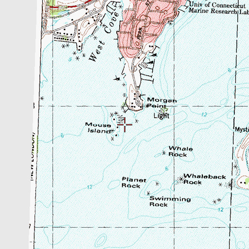 Topographic Map of Mouse Island, CT