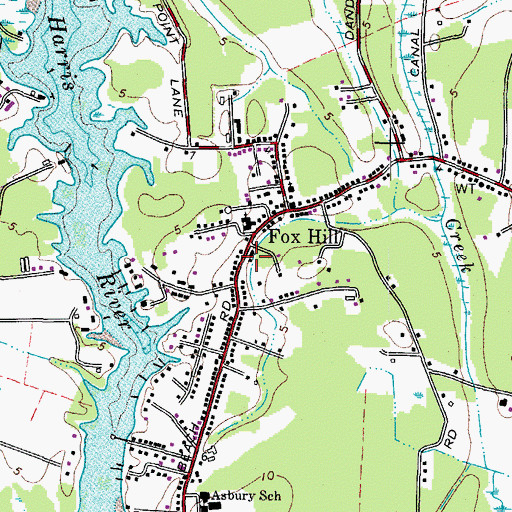 Topographic Map of Hampton Fire and Rescue Station 5 Fox Hill, VA