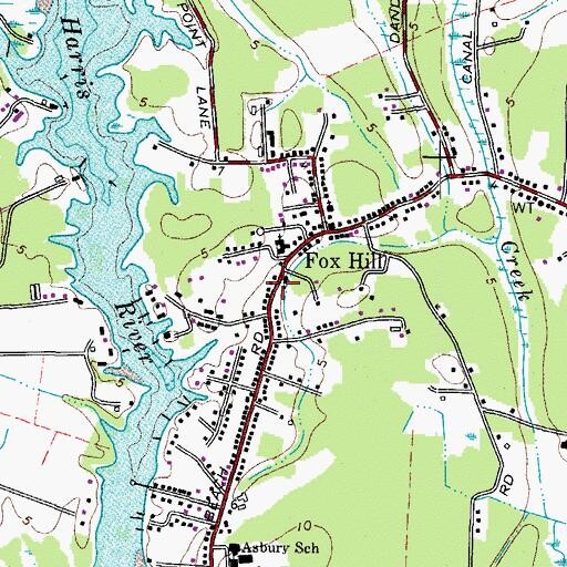 Topographic Map of Hampton Fire and Rescue Station 5 Fox Hill, VA