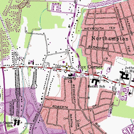 Topographic Map of Hampton Fire and Rescue Station 6 Northampton, VA