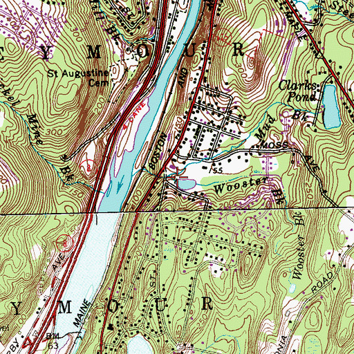 Topographic Map of Mud Brook, CT