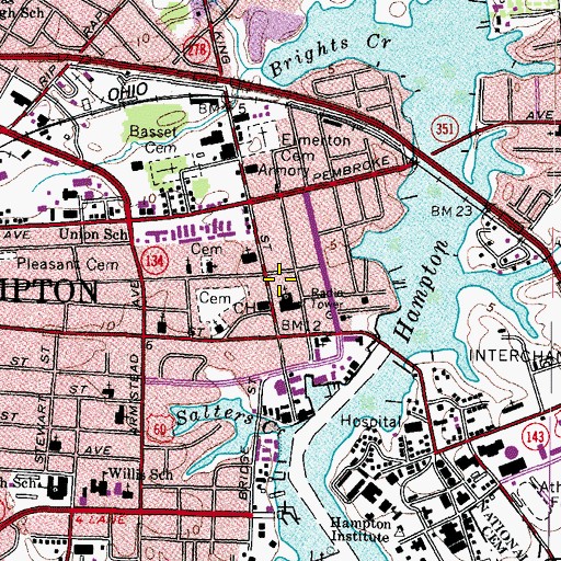 Topographic Map of Carmel Center For Justice, VA