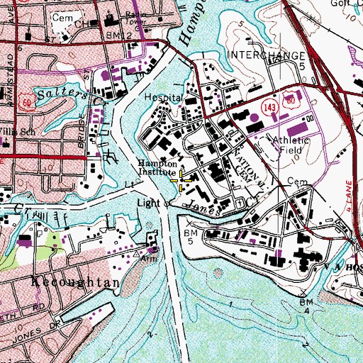 Topographic Map of Hampton University Museum, VA