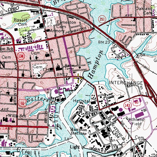 Topographic Map of Harbour Center Building, VA